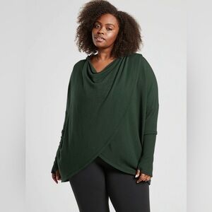 Athleta Purana Wrap Sweatshirt, Hoodie Cardigan Seaweed Snack SIZE 2x